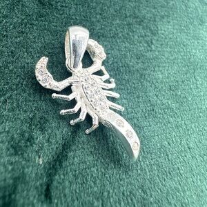 Sterling Silver Scorpion Pendant with rhinestones